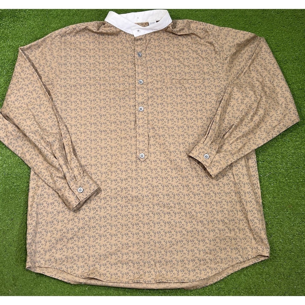 Vtg Floral Print Western Shirt L Frontier Classic Gold Long Sleeve Cotton Cowboy